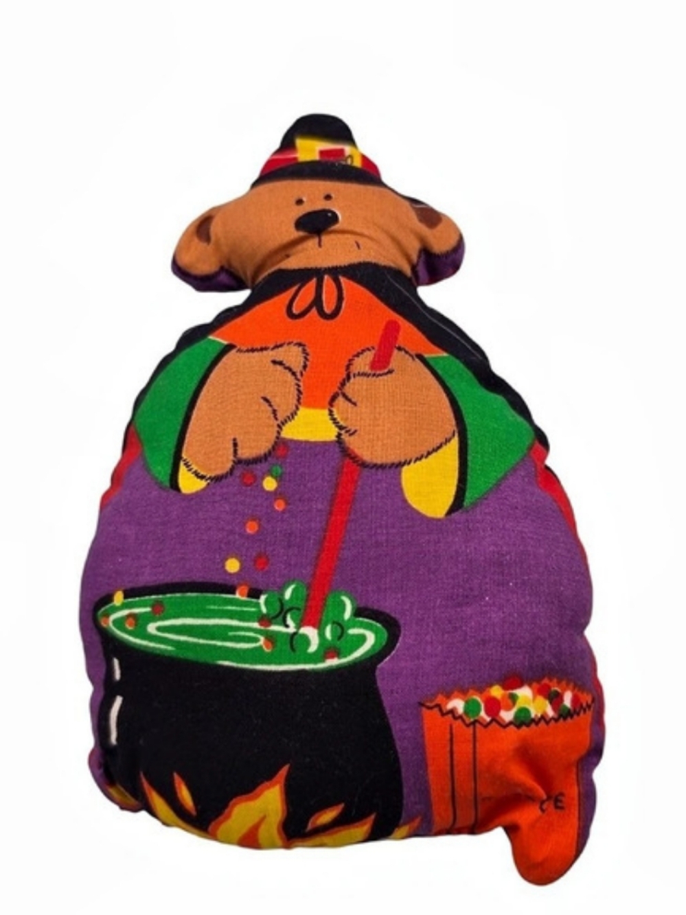 Halloween Witch Dog Decor 9-Inch Purple & Red